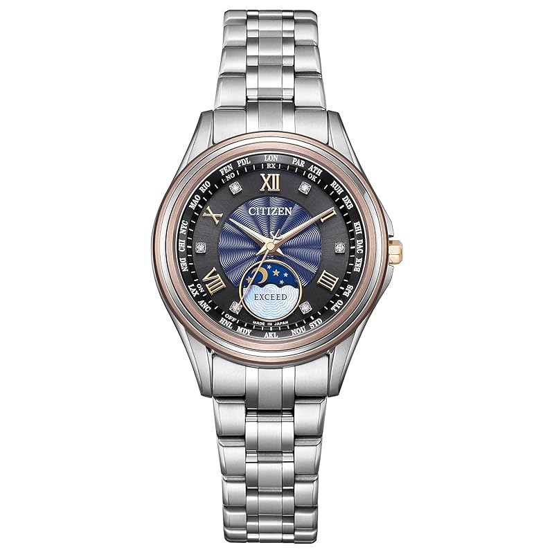 

[Citizen] watch Exceed Photovoltaic eco-drive radio clock waterproof Good couple s day limited pair model black blue EE1016-66F ladies silver