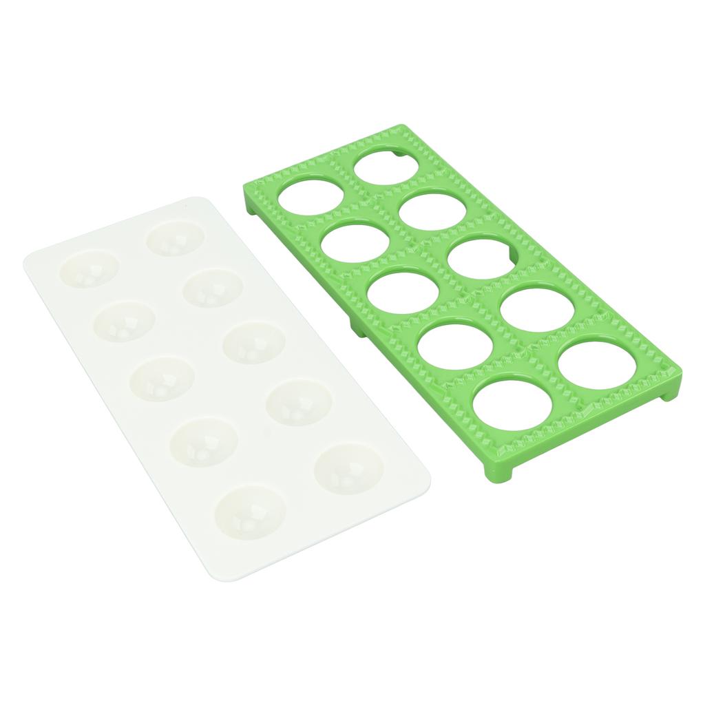 Ravioli Maker Press 10 Holes Iron ABS Durable Square Ravioli Maker for Home Dumpling Making Green