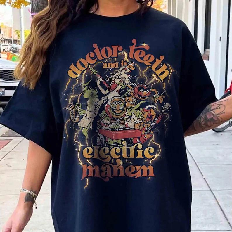 Doctor Teeth And The Electric Mayhem Rock Band Retro TShirt Muppets S