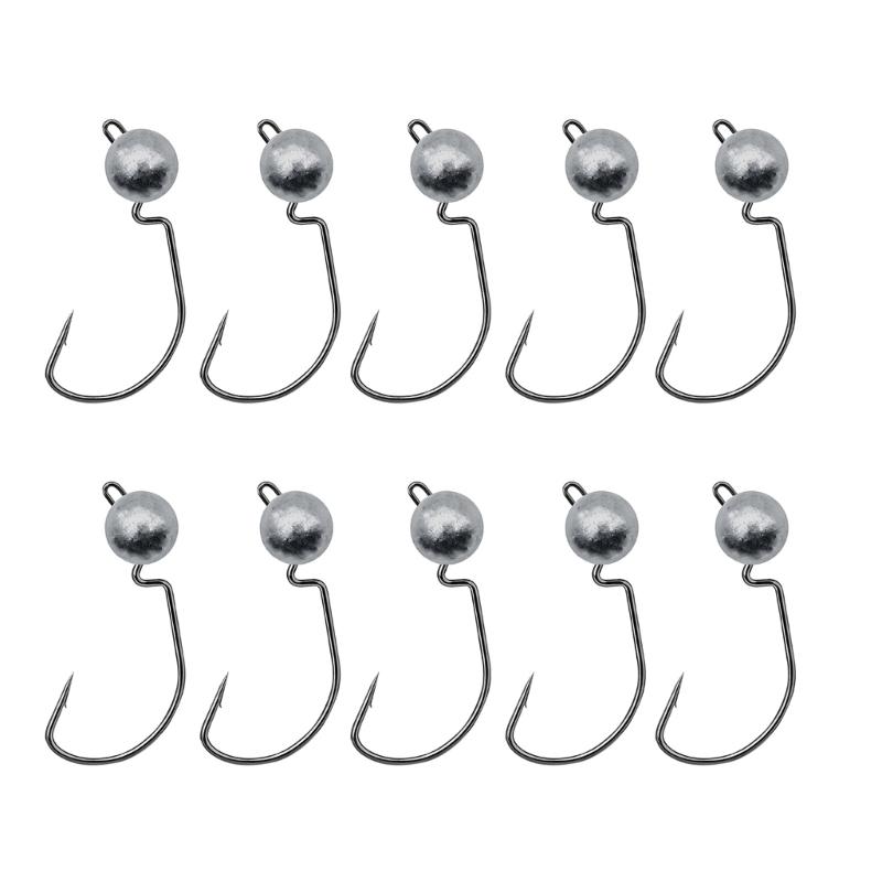 10Pcs Fishing Rig Hook for Saltwater Weighted Fishing Hook, Professional Fishing Weedless Weighted Hook