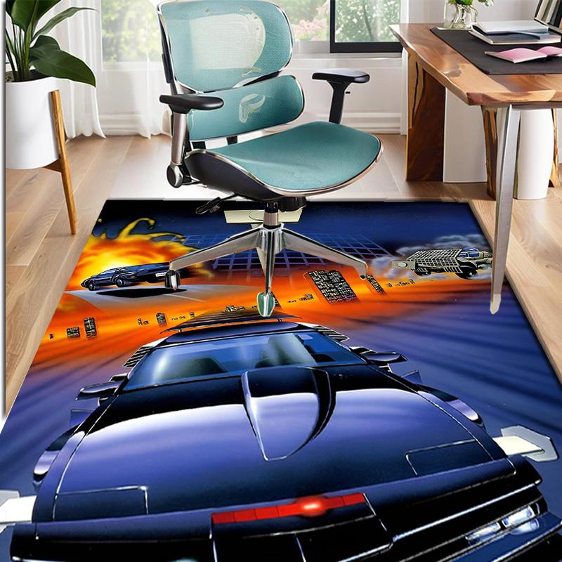 Knight Rider Pattern Rug, Indoor/Outdoor Mat, for Picnic, Gameroom, Bedroom, Office, Living Room, Home Decor Carpet, Birthday Gift