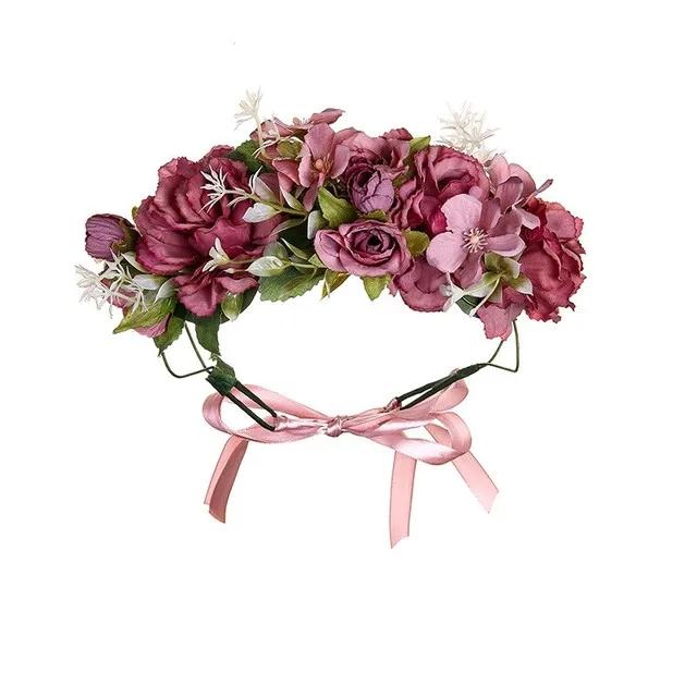 Korean Fashion Imitated Pearl Crowns Girls Bridal Wedding Headband Floral Flower Headband for Girls Adult Hair Accessories