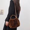 Soft Plush Women's Handle Shoulder Bags Simple Classic Faux Fur Female Purse Crossbody Bag Fall Winter Luxury Furry Handbags