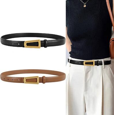 Fashionable High-end Belt for Women Korean Style Casual Trendy Jeans Belt Versatile Retro Style Black Belt