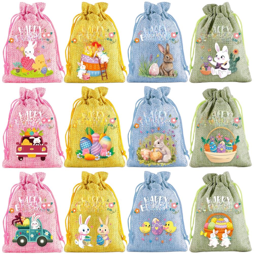 

Easter Bunny Bags Drawstring Closure Lightweight Fabric A