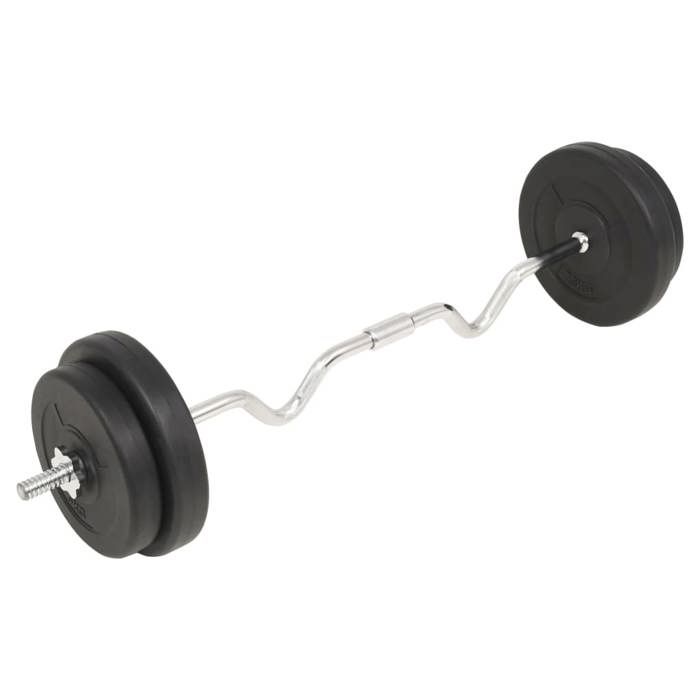 VidaXL Dumbbell Set 30 Kg Fitness Bodybuilding Weights Bars Plates 91399