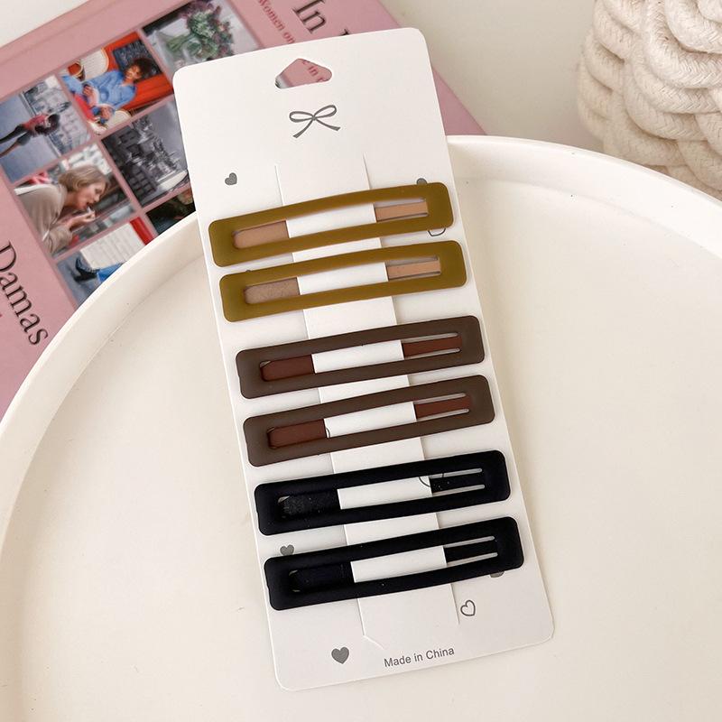 6Pcs/set Fashion Simple Colorful Frosted Hair Clips BB Clip For Women Girls Sweet Hairpins Bangs Side Clip Barrettes Headdress