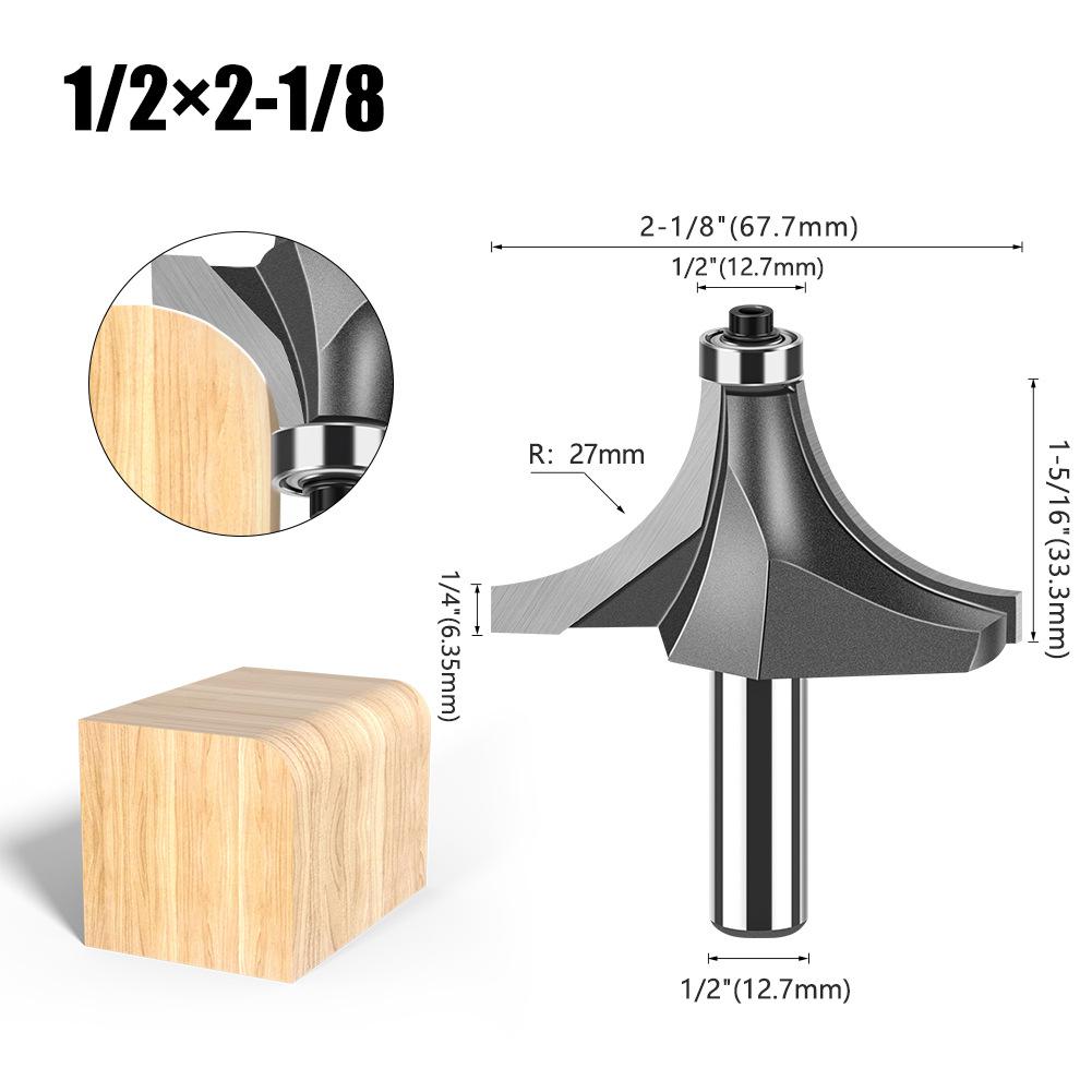 1/2 Handle Fillet Cutter Chamfering Milling Cutter, Commonly Used Fillet Cutter Preferably Tungsten Steel Alloy Fillet Cutter Trimming Machine Tool