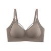 Red Seamless Wireless Bra with Crisscross Neckline and Adjustable Straps