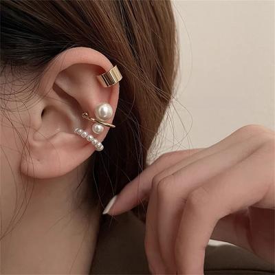 Three-piece Retro Pearl Ear Clips Women's 2025 Earless Earrings Earbone Clips