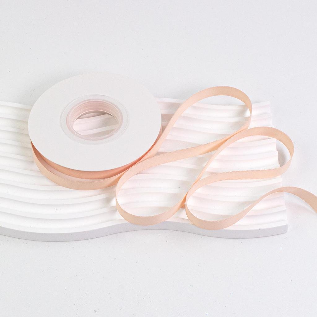1cm Solid Matte Polyester Ribbon for Fresh Flower Bouquets - Single Color Woven Macaron Ribbon