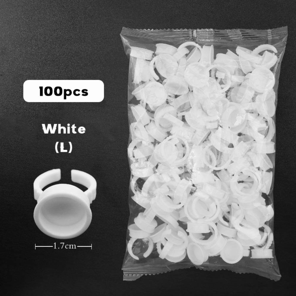 

100 шт. многофункциональные чашки для колец с чернилами для татуировки, контейнер для пигмента для татуировки, аксессуары для татуировки White-L-Without Seperated