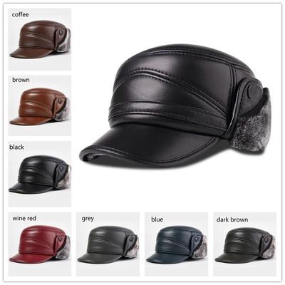 Men/'s Winter Faux Fur/&Lamb Russian Cossack Trapper Hats Black Wine Business Warm