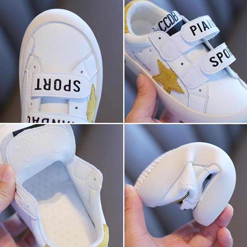 Small White Shoes Autumn New Girls Dirty Shoes Casual Shoes Stars Breathable Boy Board Shoes Sneakers Comfortable  Daily Kids