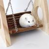 Safe Natural Wood Bird Hammock Swing With Iron Chain For Parrots Cockatiels And Small Pet