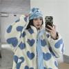 Unisex Love Lamb Plush Jacket: European & American High Street Style, Autumn/Winter Two-Sided Stand Collar Coat