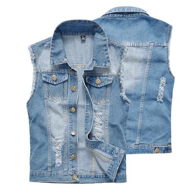 Oversized Trendy Motorcycle Men's Denim Vest Sweetheart Tank Top