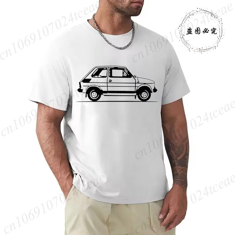 Brand Design T-Shirts Summer New Classic Old Car Print Man Fashion T-Shirts Mens Clothing Car Cartoon Tshirt Family T Shirts Top