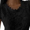 Women T-shirt Lace U Neck Summer Elegant Slim-fitting Pullover for Daily Wear