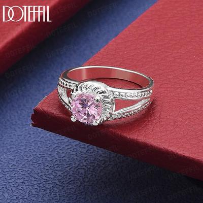 Exquisite 925 Sterling Silver AAA Zircon Four-Prong Ring - Stylish Wedding Ring