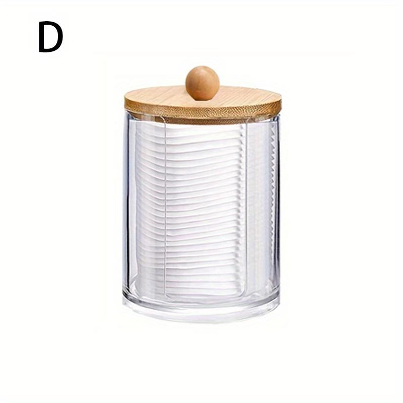 

1pc Clear Acrylic Swab Holder Storage Organizer Dispenser Jars Home Organization Box for Floss Makeup Pads Powder Puffs, Beauty