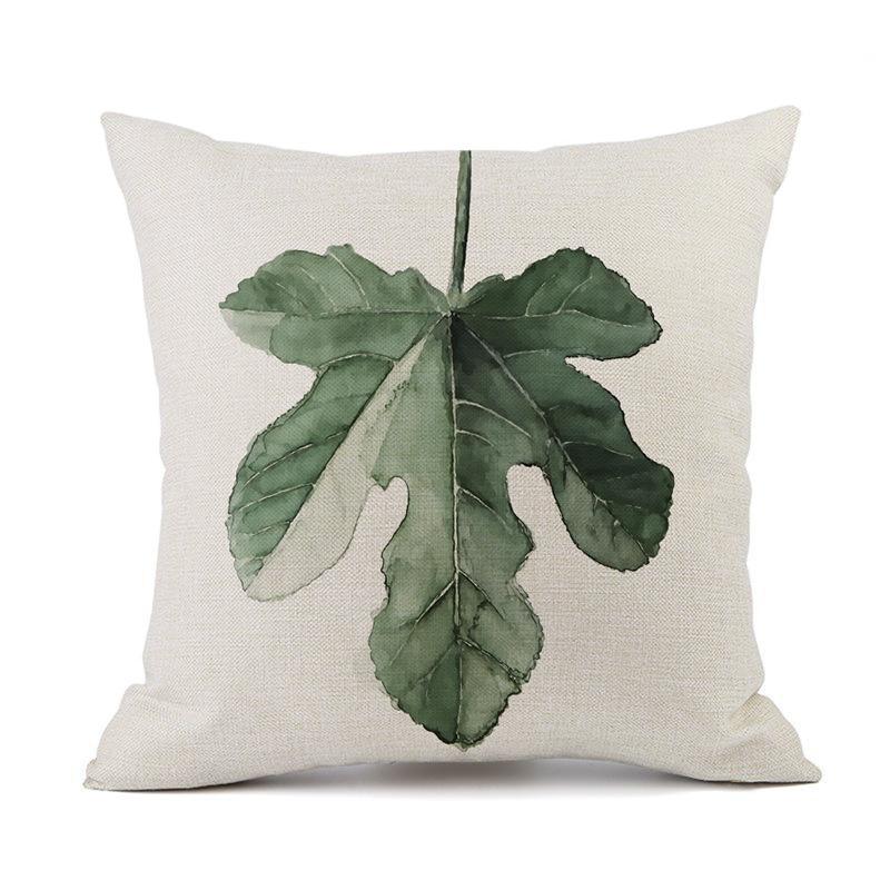 Watercolor Ink Painting Throw Pillow Cover 45X45Cm Minimalist Modern Tropical Plants Cushion Cover For Bed Couch Sofa Jaf094