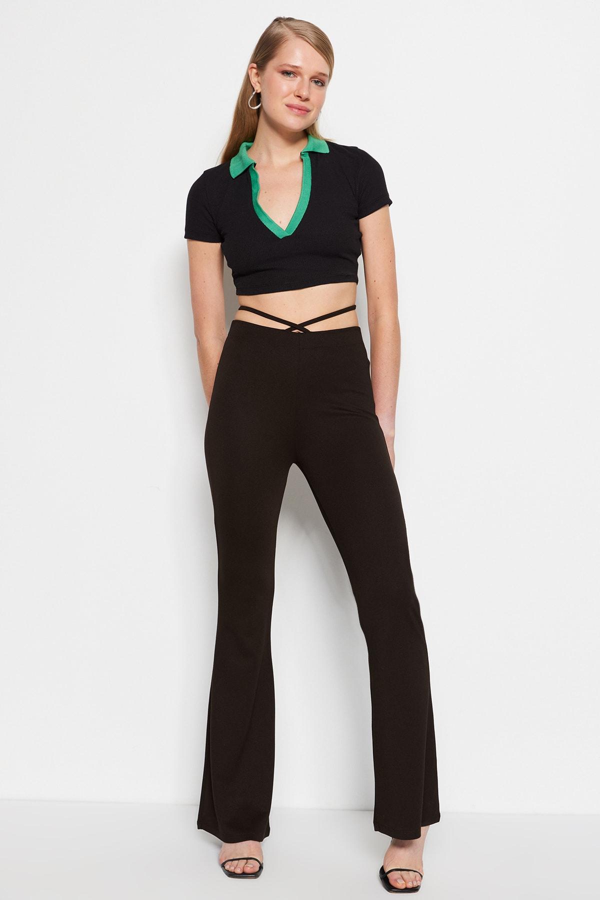 

Коричневые трикотажные леггинсы с высокой талией TWOSS23PL00004...