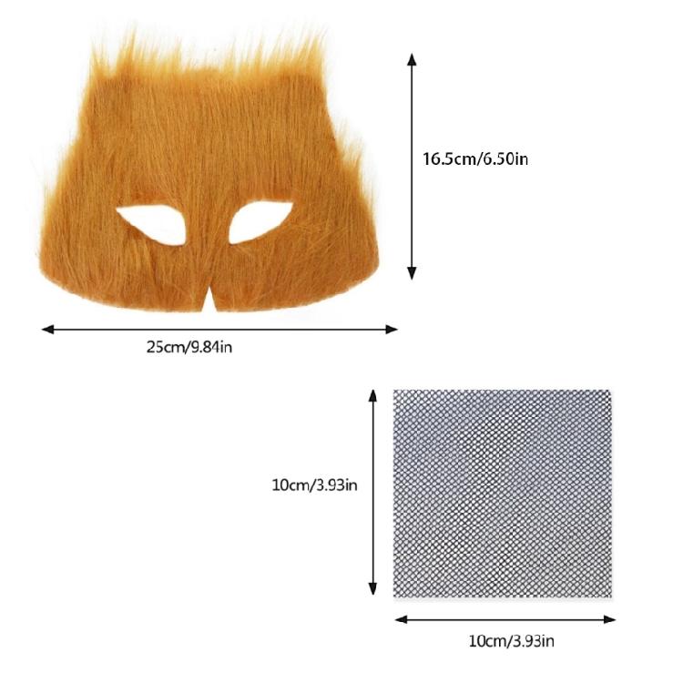 Unpainted Masquerades Mask Cats Face Mask With Furry Fabric Trim Adhesive Fabric Halloween Supply Adhesive Net Cloth