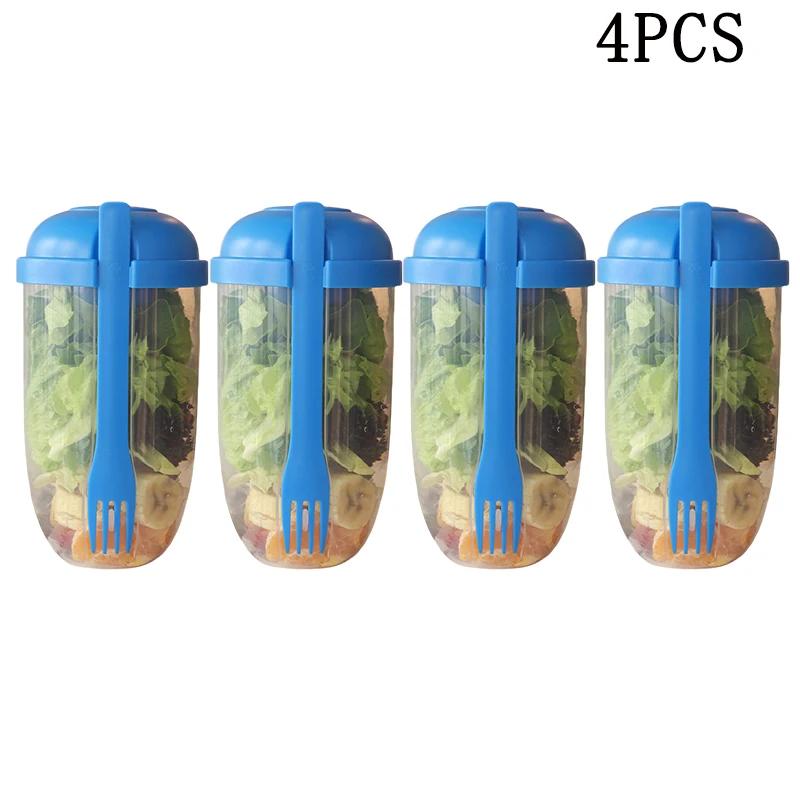 8Pcs Fresh Salad Cup Fruit Vegetable Salad Cup Salad Meal Shaker Cup Container Fork Salad Holder Large Capacity Food Box