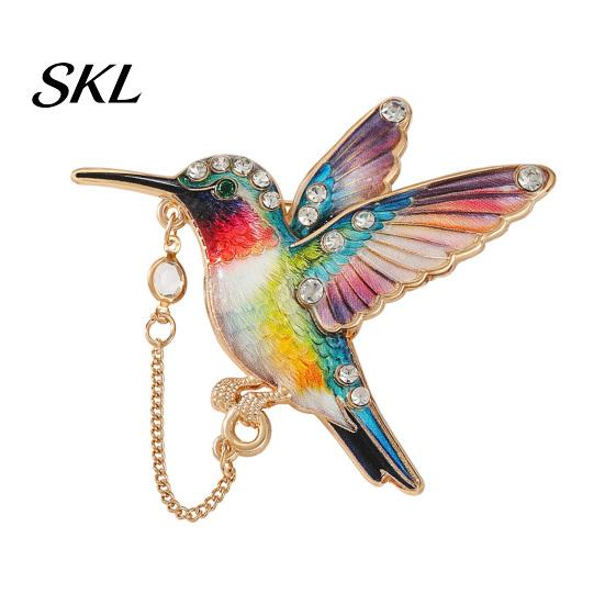 Jackets Decorative Badge Rhinestone Hummingbird Brooch Pin, Oil Dripping Bird Lapel Sweater Women Pin Cardigan Coat Suits Accessories, Jewelry
