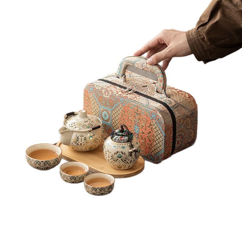 Dunhuang Travel Tea Set Kuaike Cup Set Company Welfare Practical Gift Teachers' Day Gift Group Buying Tea Set