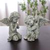 2Pcs Cherub Statues Angel Garden Memorial Decorations Waterproof UV Resistant Indoor Outdoor Adorable Sculptures Resin Angel Decor