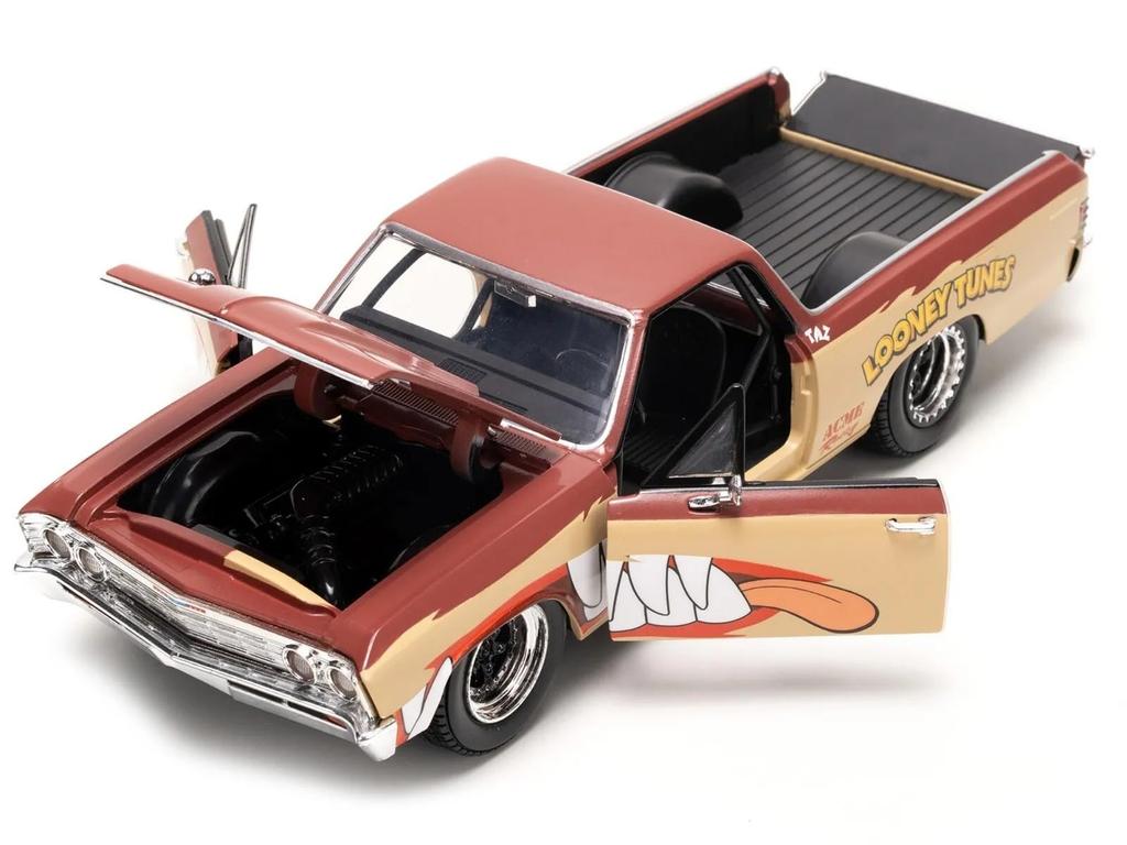 Jada TOYS 1/24 Scale Looney Tunes Chevrolet El Camino 1967 with Tasmanian Devil Figure 35130