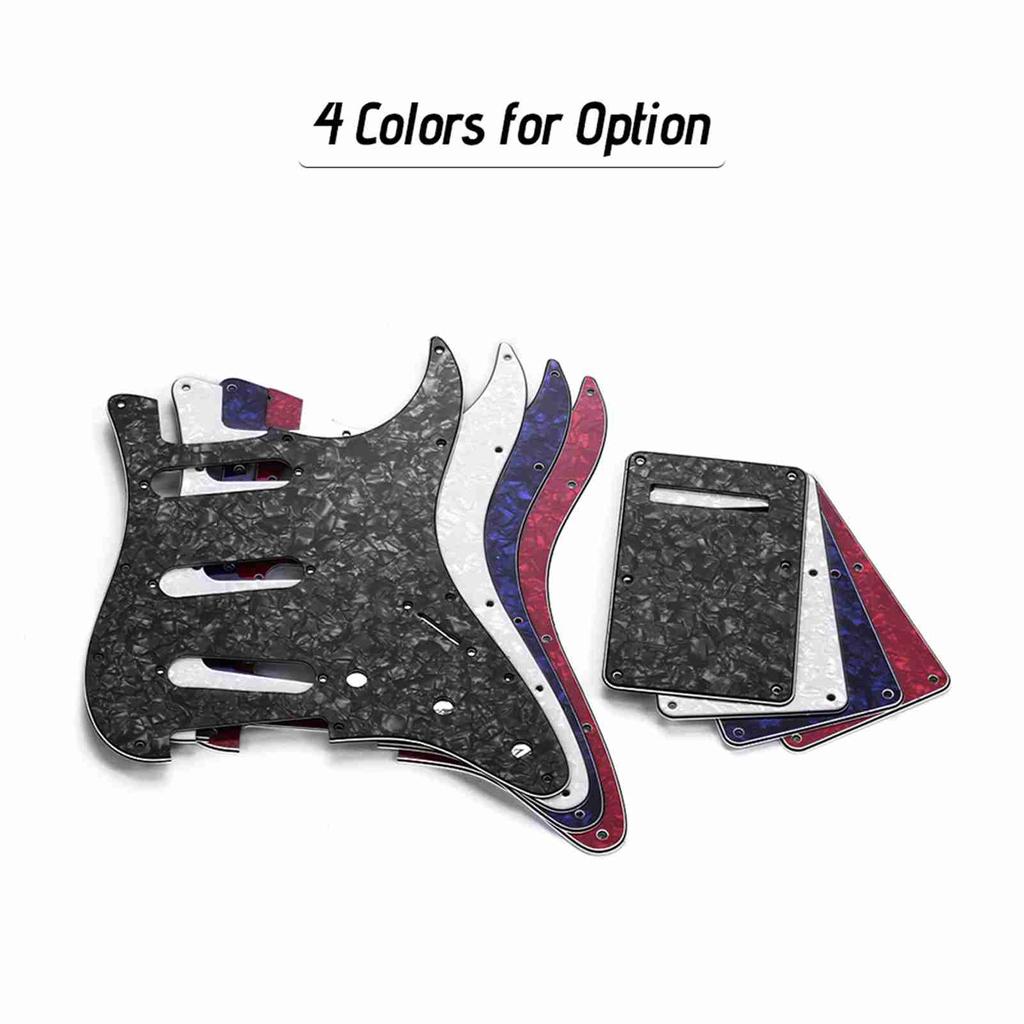 Electric Guitar Pickguard Set with Back Plate Screws Pick Guard for ST Style Guitars White Pearl