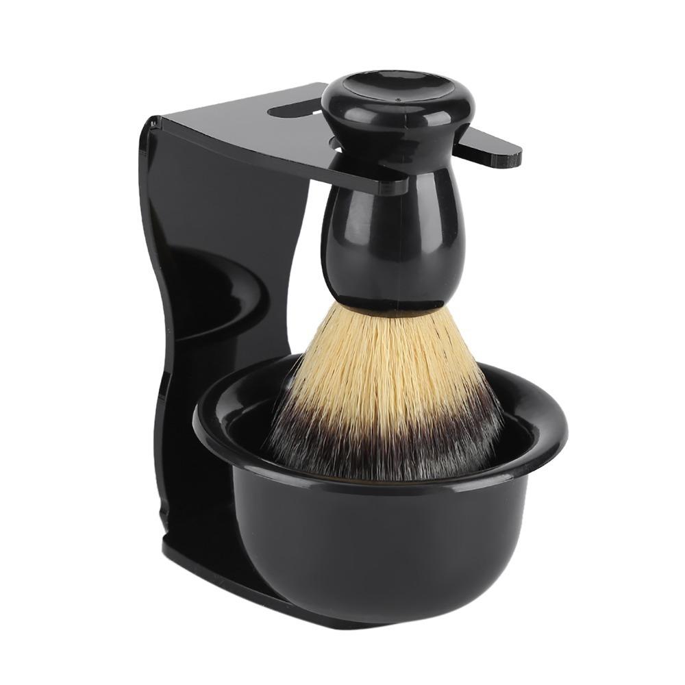 

3Pcs Durable Shaving Brush Set Practical Foaming Brush Reusable Shaving Tool Men Shaving чорний