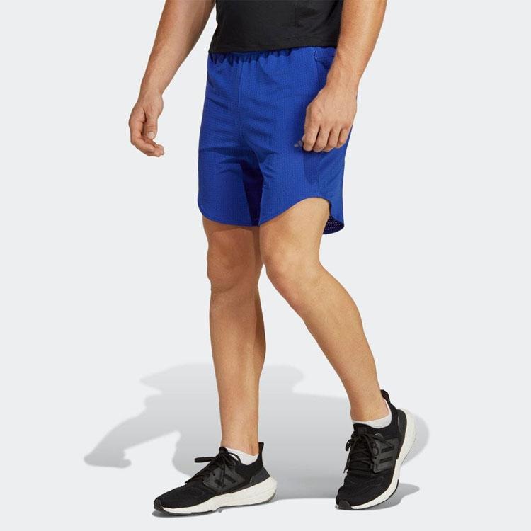 Adidas Solid Color Elastic Waist Logo Print Straight Leg Casual Shorts Men shorts Blue HS7454