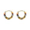 Sweet Enamel Rainbow Color Circle Earrings High Sense Personality Fashion Earrings Fresh Versatile Ear Buckle Wholesale