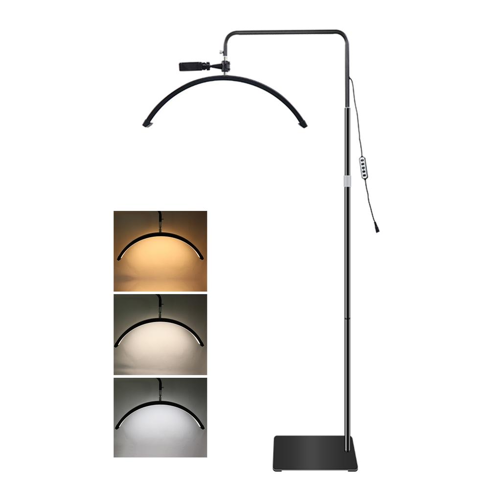 HD M6X Pro 36W Half Moon Light Floor Lamp Fill Light 3200K 5600K Dimmable with 180cm  70.9in Metal Light Stand Phone
