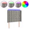 VidaXL Tête de Lit à LED Meuble de Chambre à Coucher Accessoire de Lit Simple Tête de Cadre de Lit Intérieur Gris Clair 3124524