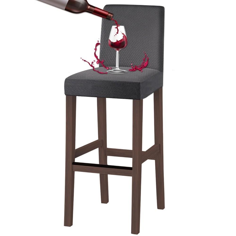 

Elastic Stretch Bar Stool Seat Covers Short Back Chair Protectors Durable Slipcovers Household темно-сірий колір