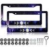 HCSS 2PCS American Flag Eagle License Plate Frames Patriotic US Flag License Plate Holder Stainless Steel Auto Parts Rust-Proof Waterproof Car