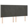 Tête de lit - Avec oreilles - Gris foncé - Velours doux - Hauteur réglable 118/128 cm
