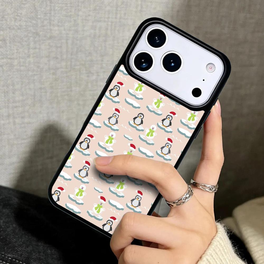 Capa Case for iPhone 17 Air 16 Pro Max 15 Plus 11 13 Mini 14 12 Back Phone Cover Cute Lovely Penguin