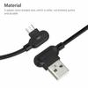 2M Double Bend 90° Right Angle Micro USB Type-c For Apple Interface LED Fast Charging Data Cable