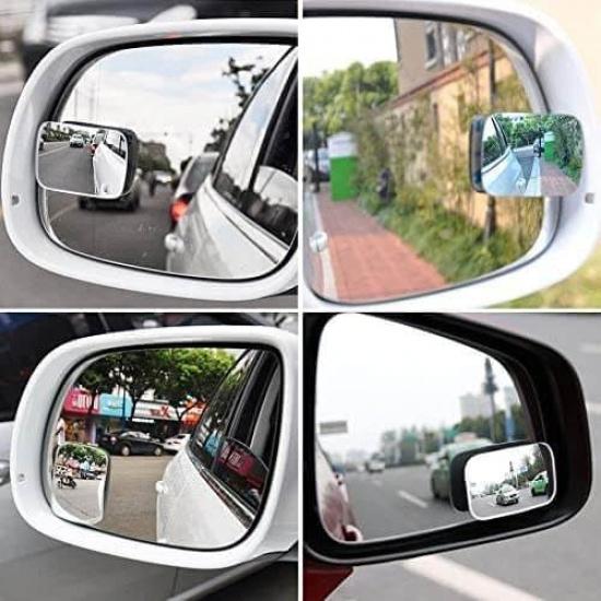 Blind Spot Mirror, Amfor HD Glass Convex Lens Frameless Adjustable Blind Spot Mirror for All Universal Vehicles Car Stick-on Design (2 PCS)