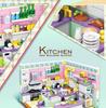 Zhegao Mini House Street View Kitchen Blocks: Creative Educational Toys Compatible with Lego for Girls.