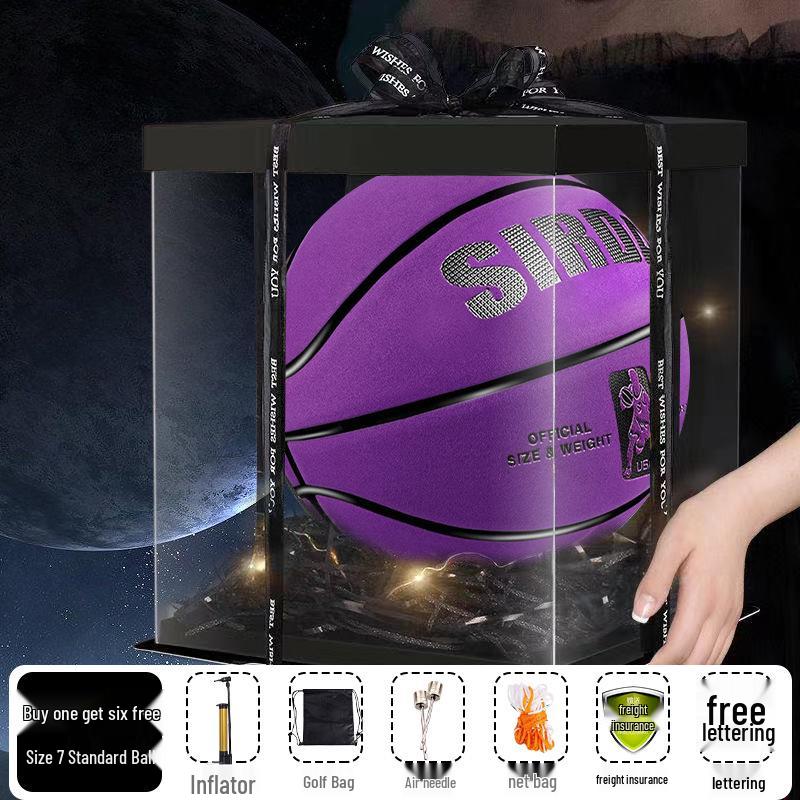 Sada Suede No. 7 Youth/Adult Indoor & Outdoor Basketball with Accessories