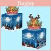 Themed Blue Christmas Reindeer Pattern Surprise Gift Paper Box Holiday Props