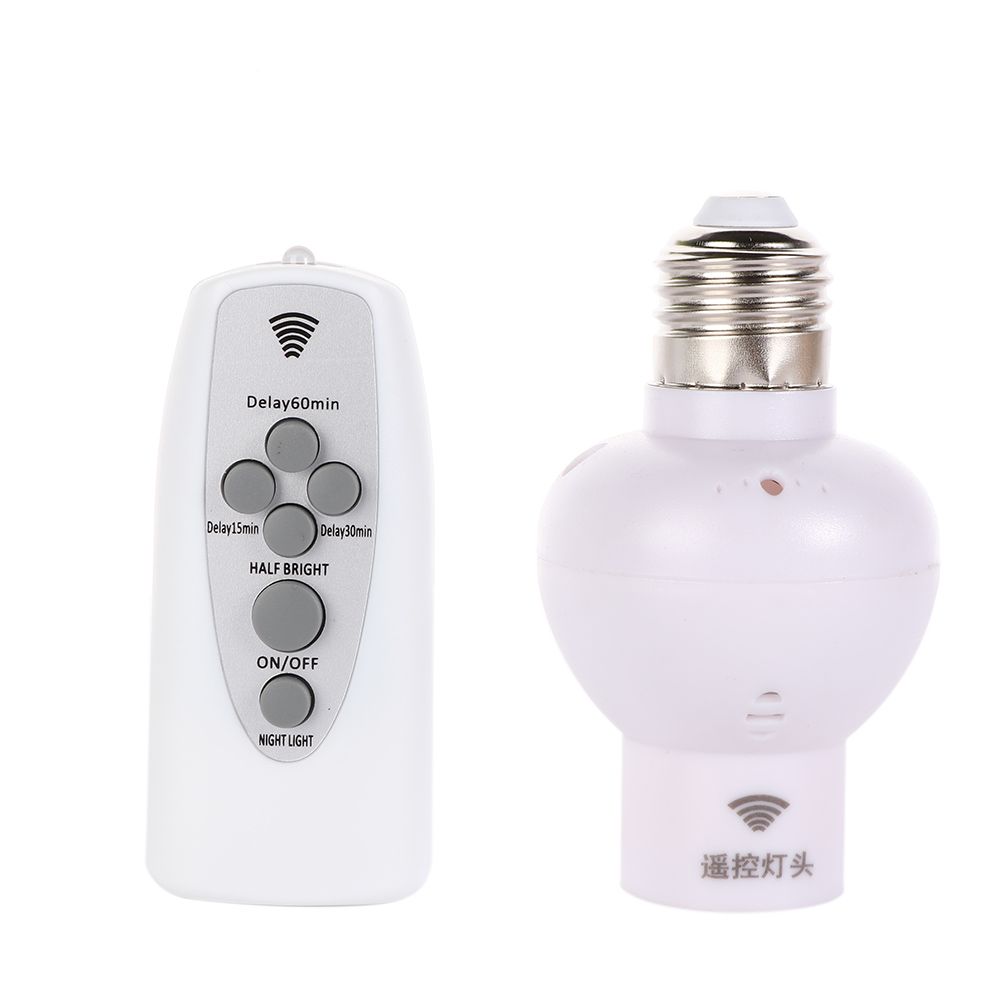 220V LED Bulb Wireless Lamp Bases Remote Control Night Light Accessories Lamp Holder