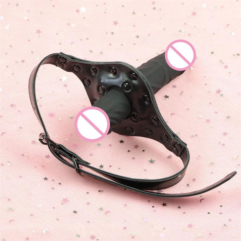 Strap-On Dildo Gag Silicone Mouth Couple Games Bondage Adjustable Double Dildo